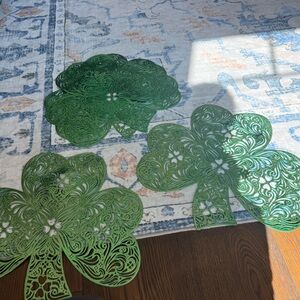 Green Decorative Shamrock Placemats - Set of 4